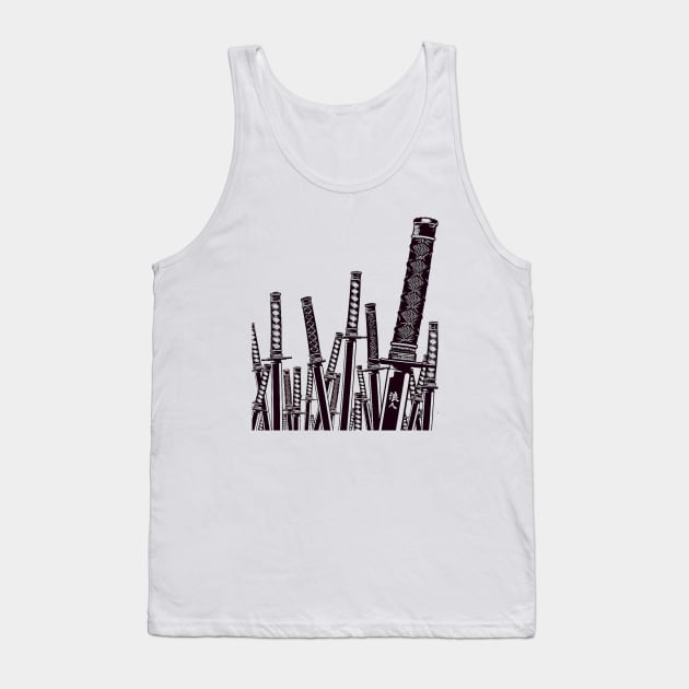 Samurai swords Tank Top by GuitarManArts